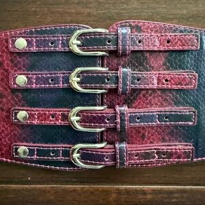Pink and Black Snake Print Belt